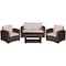 Flash Furniture 4 Piece Chocolate Brown Outdoor Faux Rattan Set DAD-SF-112T-CBN-GG - alternate 4